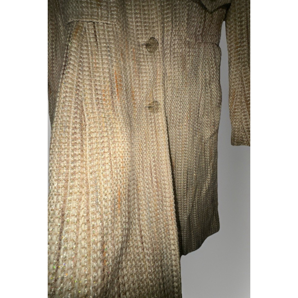 Tuleh Metallic Tweed Long Coat Wool Blend, Runway Vintage Rarity. Retail 1500+ - Picture 3 of 9